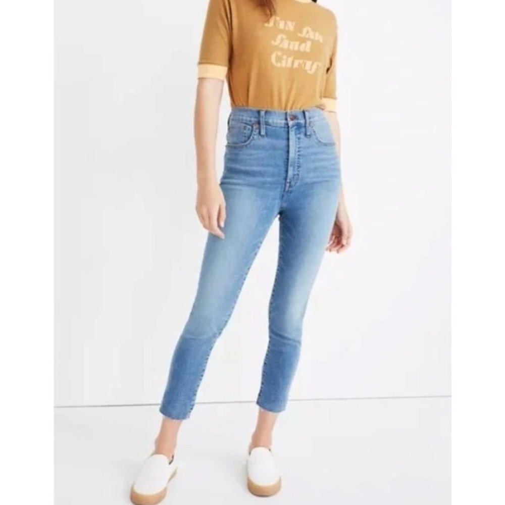 Madewell 11" High Rise Skinny Crop Light Wash Size 19 Casual - Picture 1 of 8